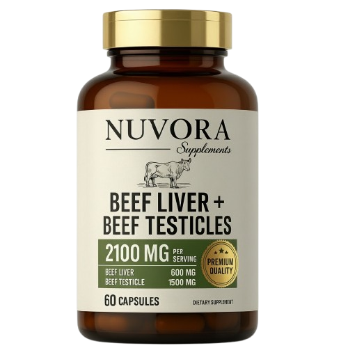 Flacon NUVORA Beef Liver + Beef Testicles fără fundal